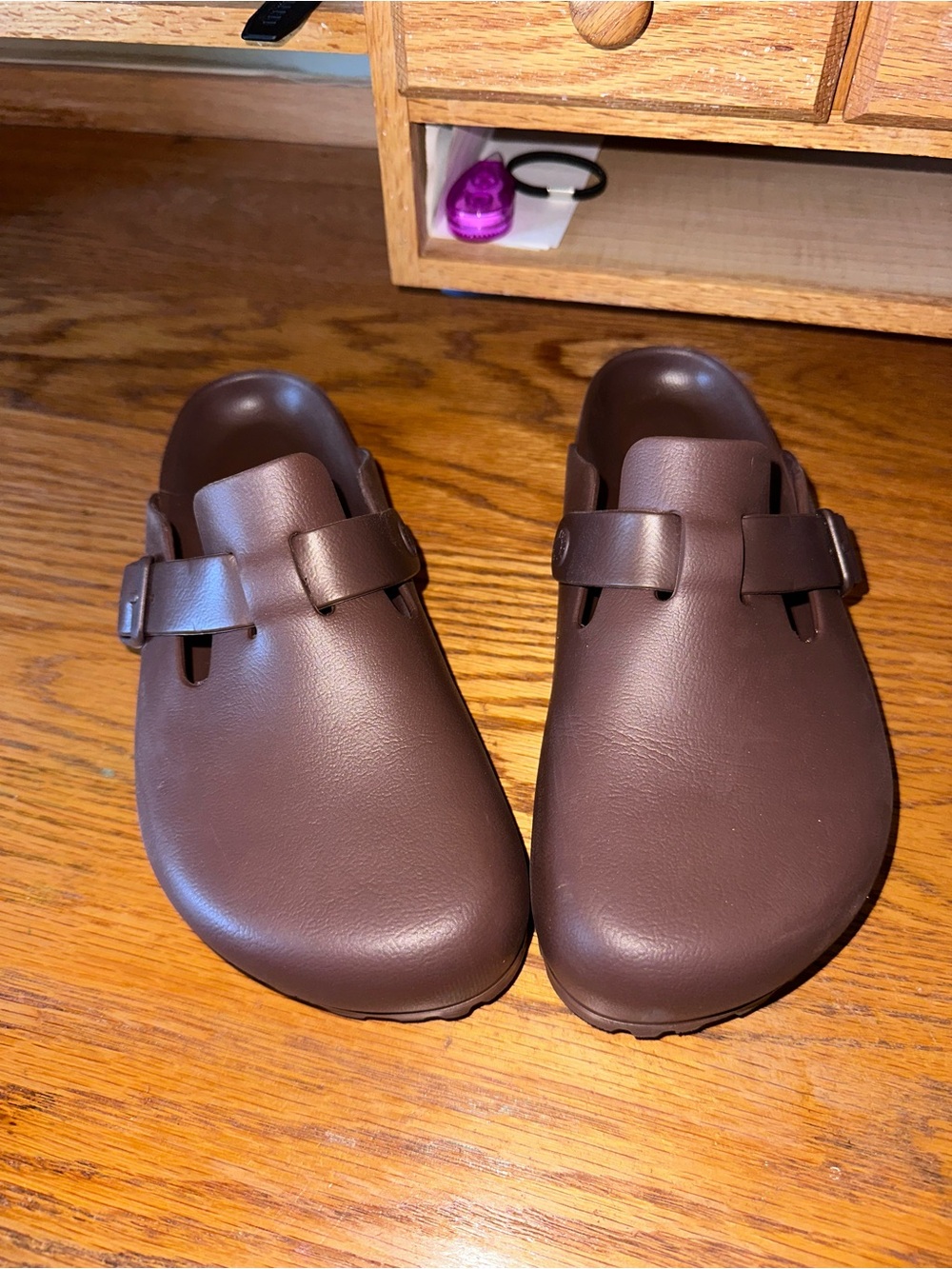 Birkenstock Brown Slip-On Clog Mules